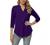 Davenil Women's Short/Long Sleeve V-Neck Tops Loose Tunic Irregular Hem 3/4 Cuffed Sleeve Blouses Casual Rolled Sleeve Shirts