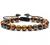 Lava Rock Bracelet - 8mm Stone Tiger Eye Bracelet Lava Rock Bracelet , Stress Relief Yoga Beads Adjustable Bracelet Anxiety Aromatherapy Essential Oil Diffuser Healing Lava Bracelet for Men Women