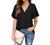 Timeson Women's V Neck Chiffon Blouse Ruffle Sleeve Ladies Work Shirts