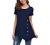 Jouica Women's Short Sleeve Casual Scoop Neck Button Side Shirt Blouse Tunic Top