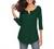 THANTH Womens Shirts Casual Tee V Neck 3/4 Sleeve Button up Loose Fits Tunic Tops Blouses