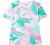 Coral Bay Womens Print Crisscross Keyhole Short Sleeve Top