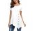 Jouica Women's Short Sleeve Casual Scoop Neck Button Side Shirt Blouse Tunic Top