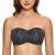 DELIMIRA Women's Jacquard Bandeau Underwire Minimizer Strapless Bra for Large Bust