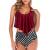 Smooto Tummy Control Swimsuits for Women Swimsuit Two Piece Sunflower Print Retro High Waist Bikini Set Tankini Swimsuit