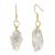SISMIURRA Stone Earrings For Women 14K Gold Healing Crystal Irregular Earrings Handmade Natural Raw Green White Amethyst Pink Rose Quartz Stone Earrings Jewelry Party Birthday Gifts For Teen Girls