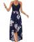 KILIG Women's V Neck Sleeveless Casual Summer Sundresses Asymmetrical Patchwork Floral Maxi Dresses