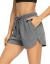 THANTH Womens 3" Yoga Shorts Elastic Waist Comfy Cotton Lounge Pajamas Workout Running Terry Jersey Shorts with Pockets