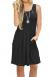 AUSELILY Women's Sleeveless Pleated Tank Empire Waist Casual Dress with Pockets Knee Length