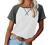 Women Tops Short Sleeve Color Block T-Shirts Tees Raglan Casual Loose Fit Tunic Tops
