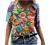 Women's Summer Short Sleeve Tunic Tops V Neck Colorful Floral Printed Tees Shirt Casual Comfy Blouses Tops