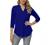 Davenil Women's Short/Long Sleeve V-Neck Tops Loose Tunic Irregular Hem 3/4 Cuffed Sleeve Blouses Casual Rolled Sleeve Shirts