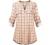 MIXJOY Baikea Women's 3/4 Sleeve V Neck Plaid Shirt Casual Tunic Blouse with Chest Flaps