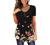 BeadChica Women's Tunic Tops For Leggings Short Sleeve Shirts Botton Up Casual Ruched Blouses Clothes