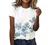 Womens T-Shirt Casual Dressy Floral Printed Short Sleeve Funny Graphic Tee Shirts Summer Cute Loose Blouse Tops