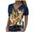 Smooto Tunic Blouse Women's Casual Short Sleeve Sexy V-Neck T-Shirt Zipper Off Shoulder Loose Tops