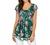 Furnex Women's Short Sleeve Tunic Shirt Pleated Mesh Blouses Summer Floral Tops
