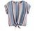 SheIn Women's Short Sleeve Round Neck Striped Print Knot Front Blouse Top