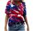Women's Summer Short Sleeve Tunic Tops V Neck Colorful Floral Printed Tees Shirt Casual Comfy Blouses Tops