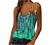 Women's Scoop Neck Casual Sleeveless Shirts Vintage Aesthetic Printing Zipper Plunge Summer Tank Tops and Blouses
