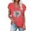 Womens Tops V Neck Summer Petal Sleeve Dandelion Printed Casual Tshirts Floral Fashion Loose Graphic Tee Tops Blouses