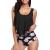 Smooto Tummy Control Swimsuits for Women Swimsuit Two Piece Sunflower Print Retro High Waist Bikini Set Tankini Swimsuit