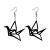 coadipress Origami Crane Earrings for Women Girls Personality Big Black White Acrylic Folded Paper Flying Bird Dangle Drop Weird Earrings Jewelry