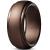 8mm Matte Brushed Step Edge Silicone Wedding Band Ring
