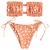ZAFUL Women's Strapless Ribbed Tie Back Ruffle Cutout Bandeau Bikini Set Swimsuit