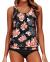Yonique Womens Blouson Tankini Swimsuits Ladies Tribal Bathing Suits 2 Piece Athletic Swimwear
