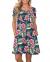 WNEEDU Women's Summer Casual T Shirt Dresses Short Sleeve Swing Dress with Pockets