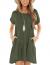 Minclouse Women's Short Sleeve Flowy Swing T Shirt Dress Baby Doll Cute Casual Pockets Dresses