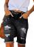 Sidefeel Women Bermuda Shorts Denim Destroyed Raw Hem Shorts Jeans