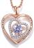 JD&P Rose Gold Love Heart Long Pendant Necklace for Women Girls with Zirconia Birthstone, Christmas Birthday Mothers Day Jewelry Gifts for Mom Grandma, Valentines Day Gifts for Her