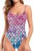 RAISEVERN Women's One Piece Funny Swimsuits Adjustable 3D Print Bathing Suit Graphic Swimwear