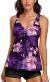 Modest Tankini Swimsuits for Women Two Piece Bathing Suits Floral Print Tank Top with Boyshorts Tummy Control Swimming Suits