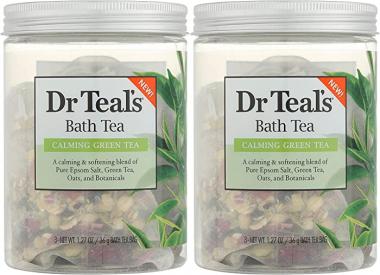 Dr Teal's Bath Tea 2-pack (6 oz Total), Calming Green Tea