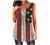 Fashion Women Tank American Flag Print Lace Tops Insert V-Neck Shirt Blouse