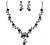 BriLove Women's Wedding Jewelery Leaf Cluster Flower Crystal Dangle Earrings Pendant Necklace Set for Bridal