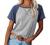 Women Tops Short Sleeve Color Block T-Shirts Tees Raglan Casual Loose Fit Tunic Tops