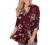 Othyroce Womens Floral Printed Tunic Tops 3/4 Roll Sleeve V Neck Blouses Long Sleeve Shirts for Women