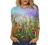 Women 3/4 Sleeve Tops Casual Tie Dye Graphic Tee Shirts Summer Crewneck Sweatshirt Loose Fit T Shirts Tunic Blouses