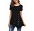 Jouica Women's Short Sleeve Casual Scoop Neck Button Side Shirt Blouse Tunic Top