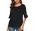 Women's Casual Chiffon Scoop Neck Short Sleeve Pleated Blouse Tops