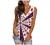 Fashion Women Tank American Flag Print Lace Tops Insert V-Neck Shirt Blouse