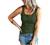Women Tank Tops Summer Sleeveless Shirts Slim Basic Cami Top T-Shirt Trendy Ombre Knit Ribbed Button Up Henley Blouses