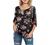 Womens Tops Summer 3/4 Sleeve Chiffon Blouse Loose Casual Elegant Ladies Office Work Shirts Loose Flowy Tshirts Top