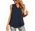 QUEZHU Womens Summer Sleeveless Chiffon Tank Tops Blouse Loose Casual V Neck Blouses Shirt