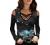 Cold Shoulder Tops for Women Criss Cross Front Strappy T-Shirt Sexy V Neck Lace Trim Long Sleeve Shirts Dressy Blouses