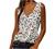 Women's Scoop Neck Casual Sleeveless Shirts Vintage Aesthetic Printing Zipper Plunge Summer Tank Tops and Blouses